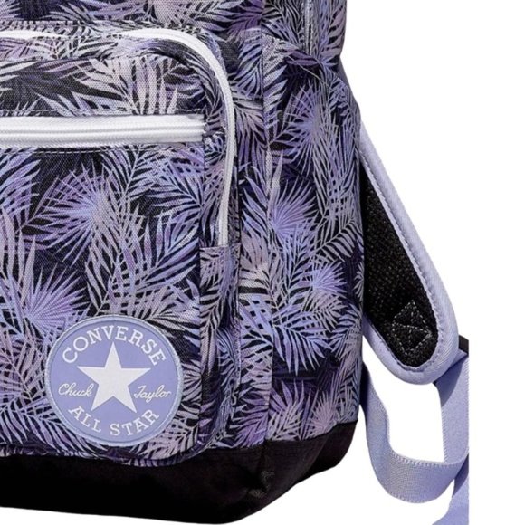 Converse Unisex Go 2 Backpack Palm Purpure Laptop Pockets Zip 10019901-A15 - Picture 4 of 5